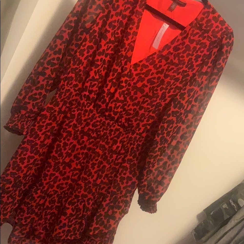 Animal print smock fit and flare dress